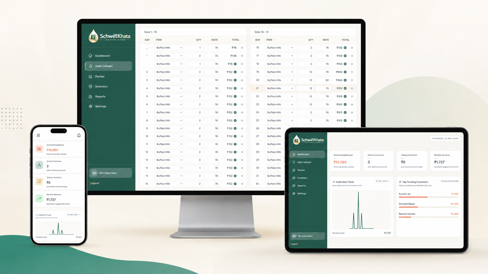 SchwetKhata Dashboard